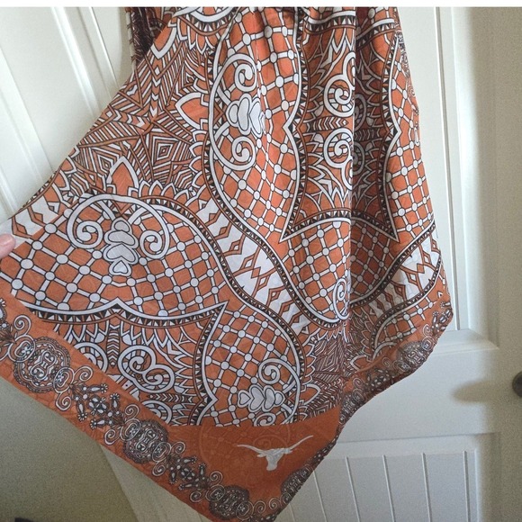 University of Texas Longhorns Orange Geometric Print Sleeveless Duster Vest L XL - Picture 4 of 16